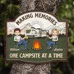 Custom Name Camping Couple Gifts - Personalized Wood Sign