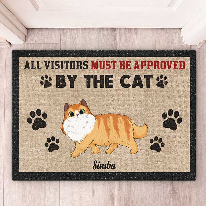 Custom Cat Name Funny Cat Lover Gifts - Personalized Doormat