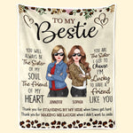 Custom Name Bestie Sister Gifts for Women - Personalized Blanket