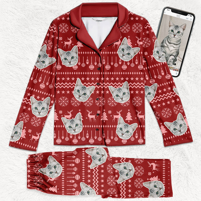 Custom Pet Photo Christmas Gifts for Cat Lovers - Personalized Pajamas