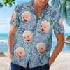 Colorful Tropical Leaves And Pet - Family Personalized Face Custom Unisex Tropical Hawaiian Aloha Shirt - Summer Vacation Gift, Gift For Family Members