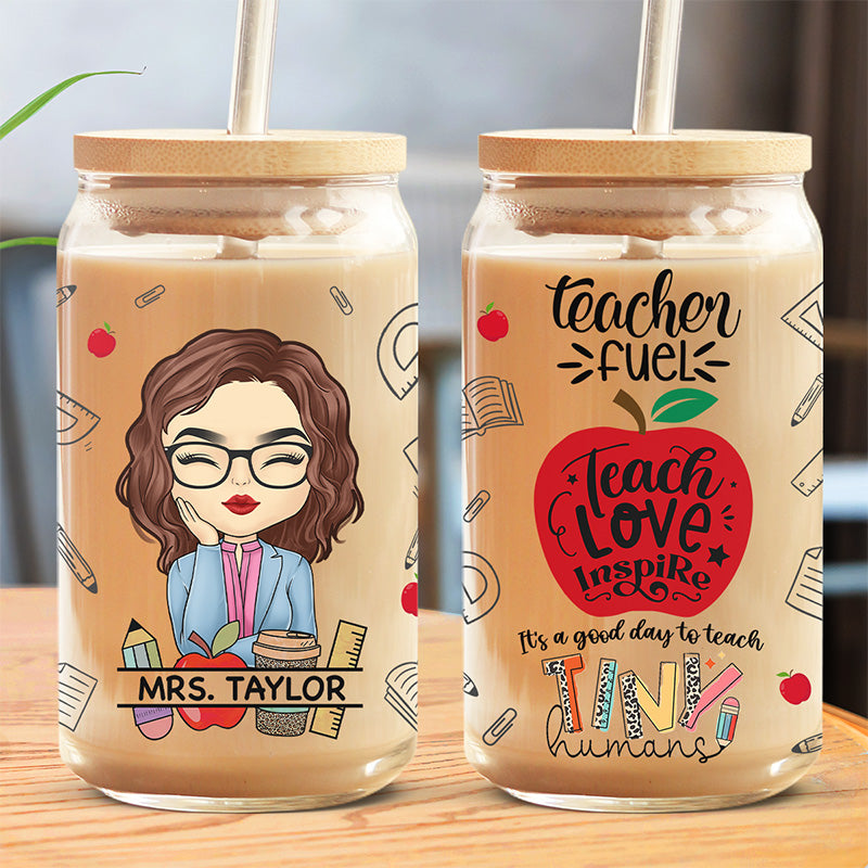 Custom Name Teacher Appreciation Gifts - Personalized Glass Cup