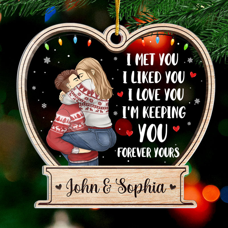 Forever Yours I Love You - Couple Personalized Custom Ornament - Acrylic Custom Shaped - Christmas Gift For Husband Wife, Anniversary