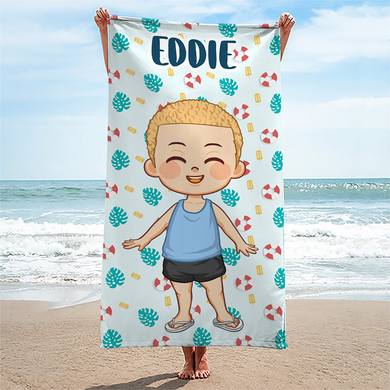 Custom Cartoon Character Kids' Summer Gifts - Personalized Beach Towel