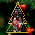 Custom Name Swiped Right Christmas Couple Gifts - Personalized Ornament