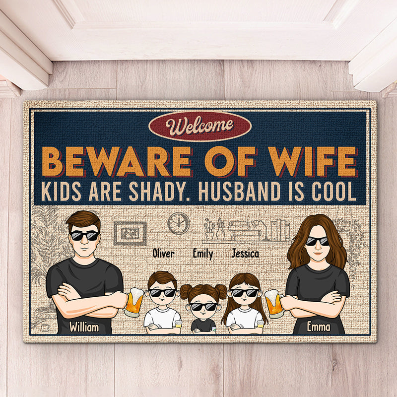 Welcome, Beware Of Us - Family Personalized Custom Decorative Mat - Gift For Family Members