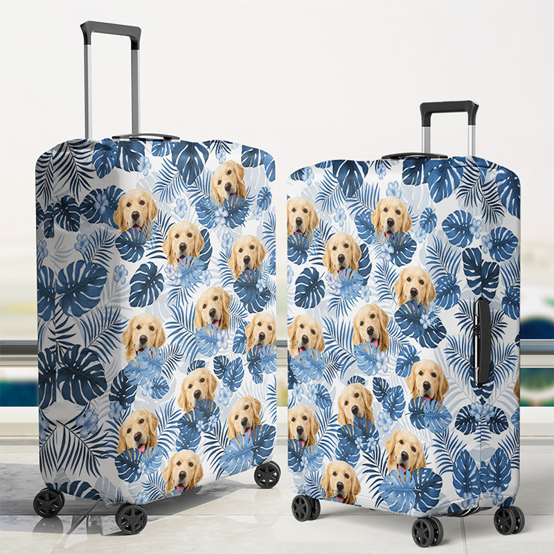Custom Photo Love Is A Four-Legged Word - Dog & Cat Personalized Custom Luggage Cover - Holiday Vacation Gift, Gift For Adventure Travel Lovers, Pet Owners, Pet Lovers
