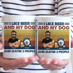 Custom Name Funny Beer and Dog Gifts for Men - Personalized Mugs