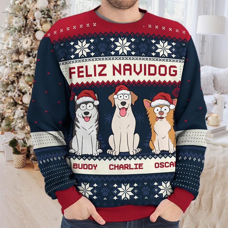 Custom Name Christmas Dog Gifts for Dog Lovers - Personalized Sweatshirt