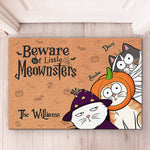 Custom Name Halloween Cat Decor - Personalized Doormat