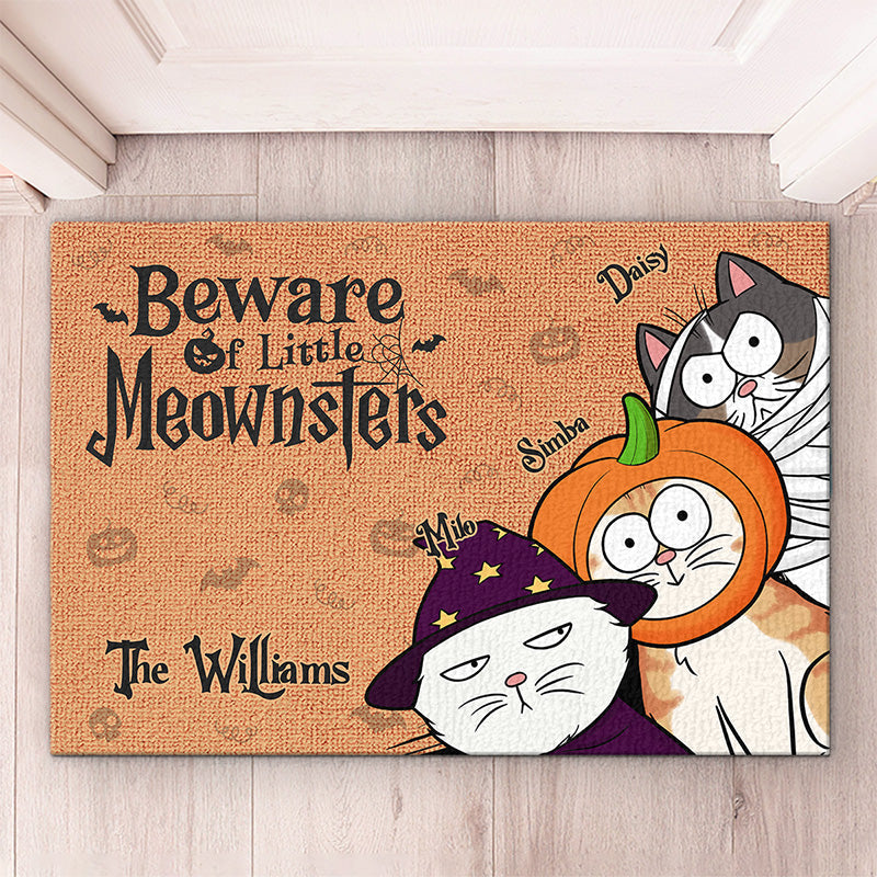 Custom Name Halloween Cat Decor - Personalized Doormat