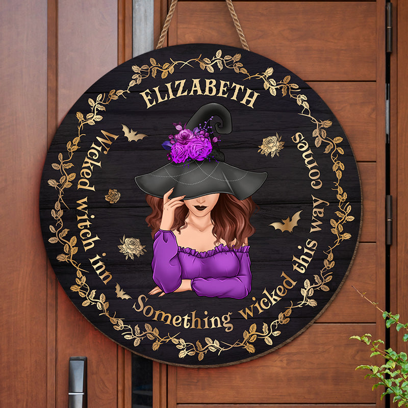 Custom Name Witch Halloween Decor - Personalized Wood Sign