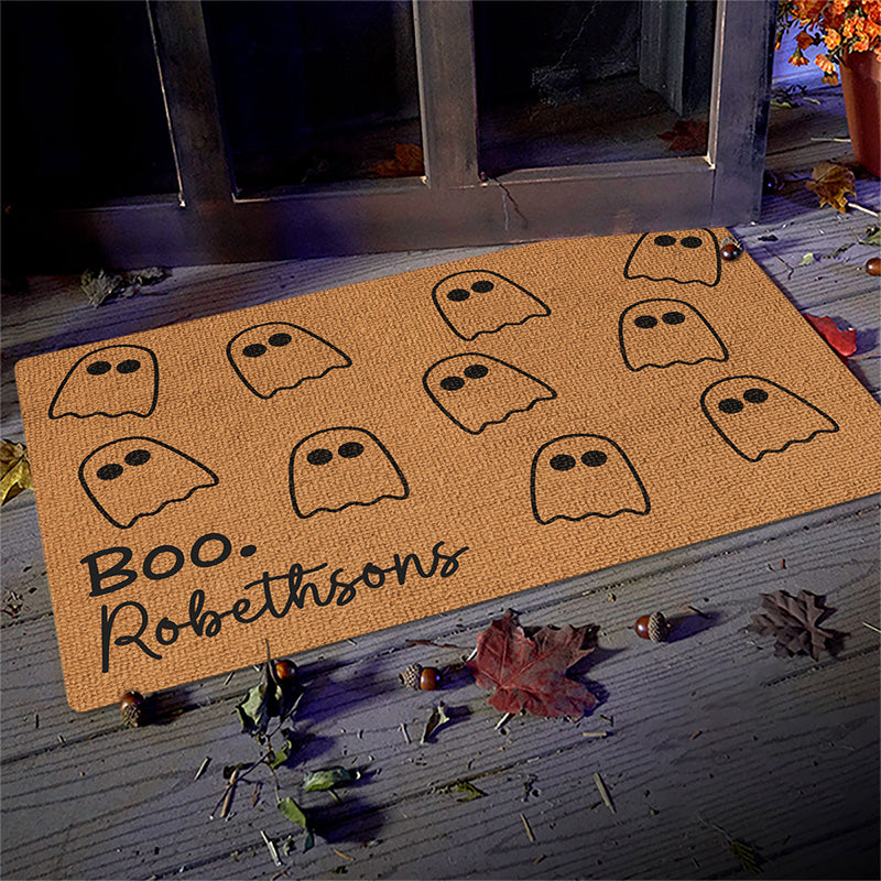Custom Name Halloween Ghost Gifts for Families - Personalized Doormat