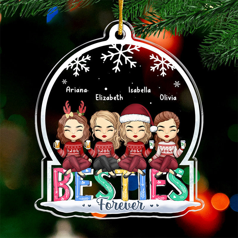 Custom Name Christmas Bestie Gifts for Women - Personalized Ornament