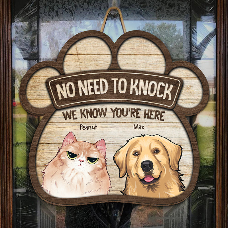 This House Is Ruled By Us - Dog & Cat Personalized Custom Shaped Home Decor Wood Sign - House Warming Gift For Pet Owners, Pet Lovers