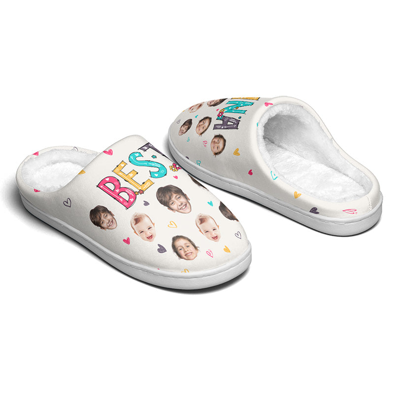 Custom Photo Best Nana Gifts - Personalized Fluffy Slipper