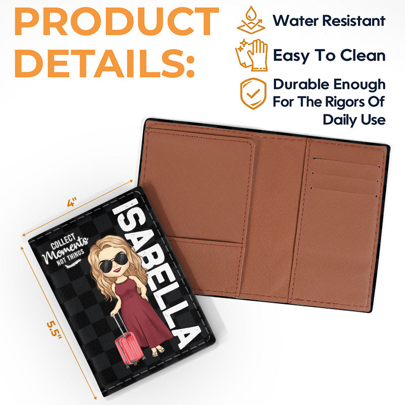 Collect Moments Not Things Travel Gifts for Women - Passport Cover