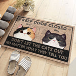 Custom Keep Door Closed Cat Lover Gifts - Personalized Doormat