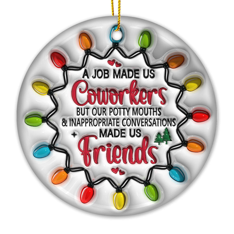 Funny Coworker Christmas Gifts - Ceramic Ornament