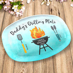 Custom Name Grill Master Gifts for Dad - Personalized Platter