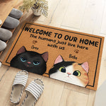 Custom Funny Cat Welcome Home Decor - Personalized Doormat