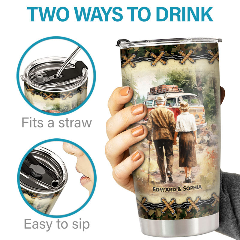 Custom Husband & Wife Camping Partners for Life Gifts for Couples - Personalized Tumbler
