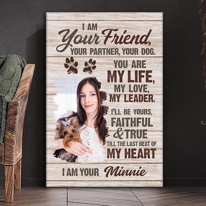 Custom Dog Photo Name Gifts for Dog Lovers - Personalized Canvas