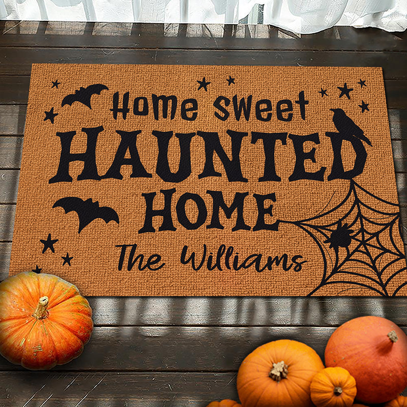 Custom Name Halloween Haunted Home Decor - Personalized Doormat