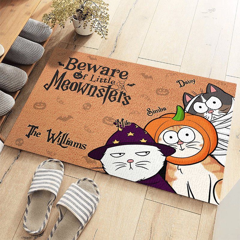 Custom Name Halloween Cat Decor - Personalized Doormat