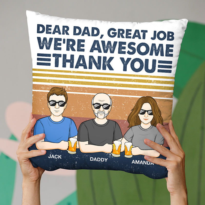 Custom Name Dad Family Gifts - Personalized Pillow