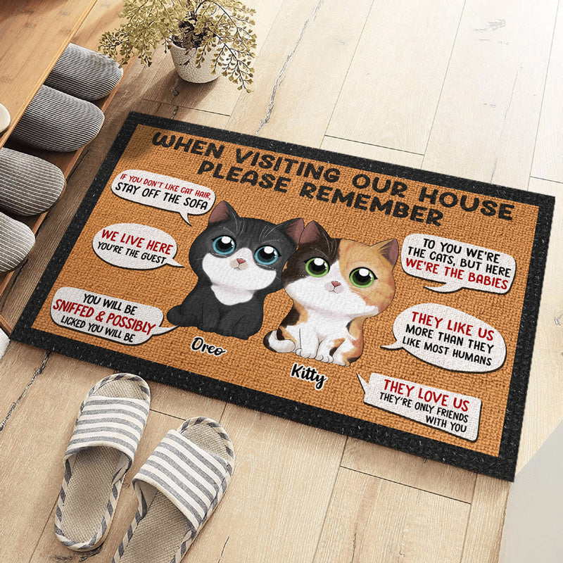 Remember When Visit Our House - Cat Personalized Custom Decorative Mat - Gift For Pet Owners, Pet Lovers