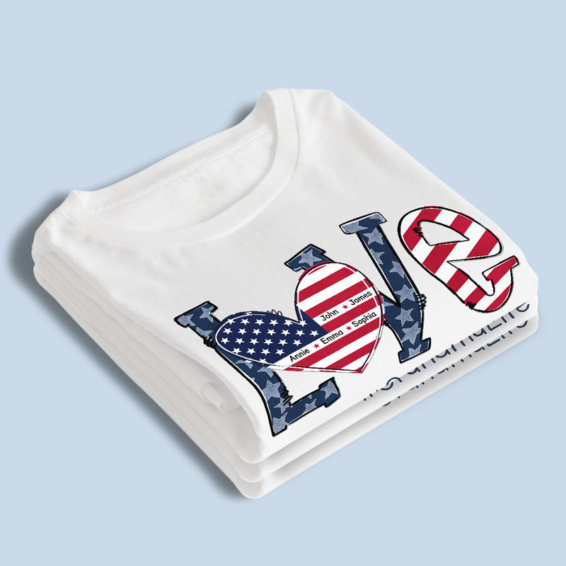 Love Of Granny's Life - Family Personalized Custom Unisex T-shirt, Hoodie, Sweatshirt - 4th Of July, Birthday Gift For Grandma