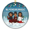 Good Times And Crazy Friends - Bestie Personalized Custom Ornament - Ceramic Round Shaped - Christmas Gift For Best Friends, BFF, Sisters