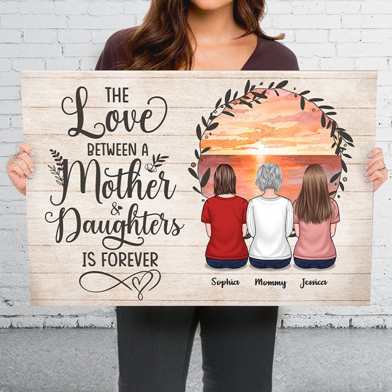 Mother And Children Forever Link Together - Family Personalized Custom Horizontal Canvas - Mother's Day, Birthday Gift For Mom