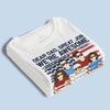 Hey Dad, Great Job We're Awesome - Family Personalized Custom Unisex Patriotic T-shirt, Hoodie, Sweatshirt - Father's Day, Independence Day, 4th Of July, Birthday Gift For Dad