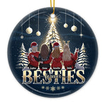 Custom Name Christmas Bestie Gifts for Women - Personalized Ceramic Ornament
