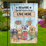 Custom Name Spoiled Rotten Dogs Garden Decor - Personalized Flag