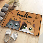 Custom Cat Family Welcome Decor - Personalized Doormat