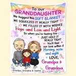 Custom Name Granddaughter Love Gifts from Grandma and Grandpa - Personalized Blanket