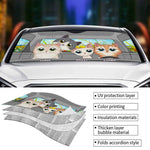 Custom Cartoon Cats Gifts for Cat Lovers - Personalized Auto Sunshade