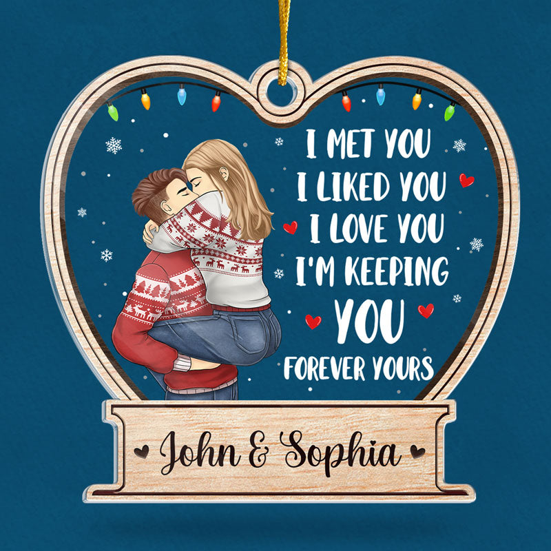 Forever Yours I Love You - Couple Personalized Custom Ornament - Acrylic Custom Shaped - Christmas Gift For Husband Wife, Anniversary