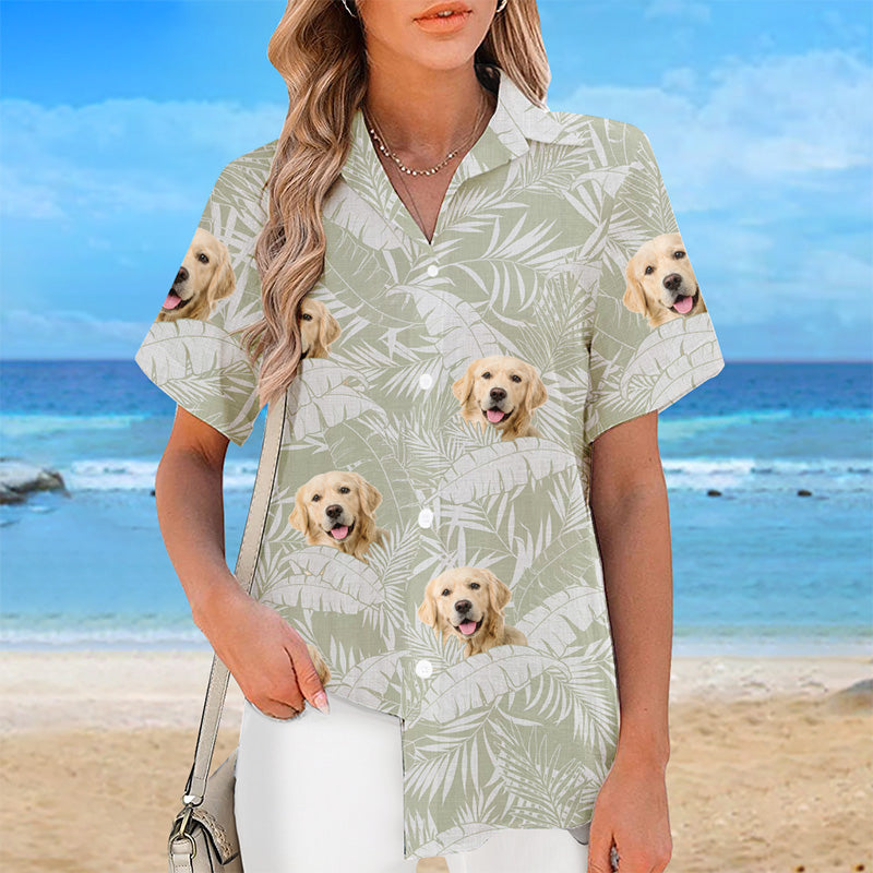 Custom Photo Enjoy The Sun - Dog & Cat Personalized Custom Unisex Tropical Hawaiian Aloha Shirt - Summer Vacation Gift, Gift For Pet Owners, Pet Lovers