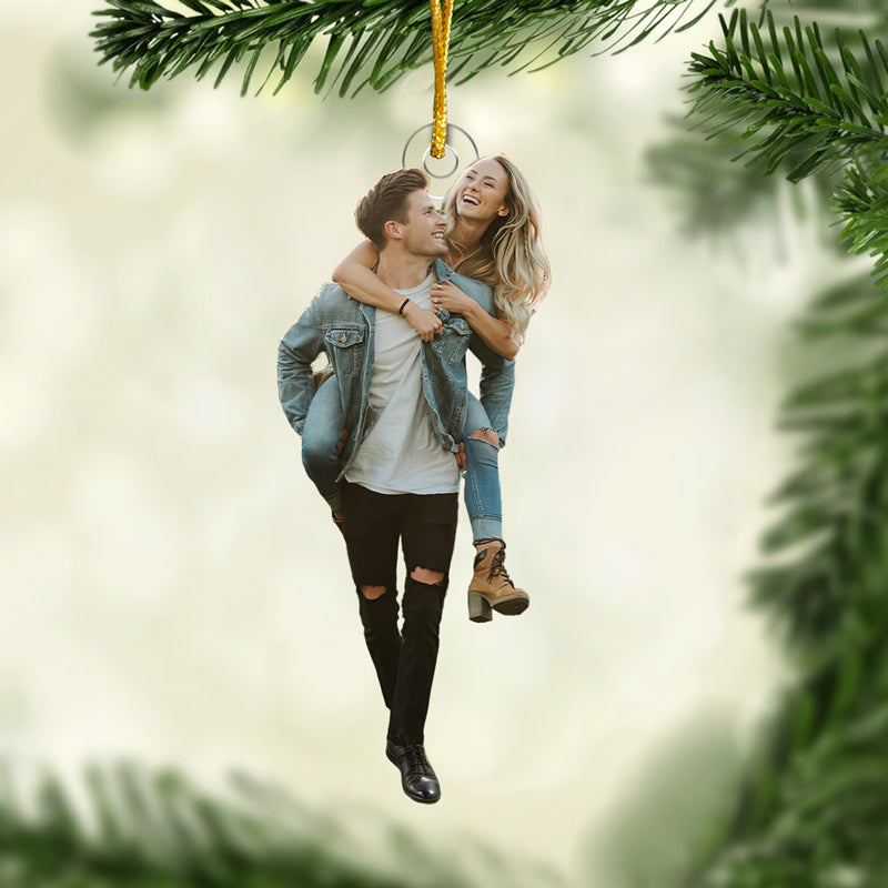 Custom Photo Couple Christmas Gifts - Personalized Ornament