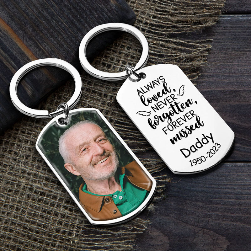 Custom Photo Memorial Dad Gifts - Personalized Keychain