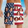 Custom Photo Rocking The Red, White, And Blue - Funny Personalized Custom Patriotic Men Beach Shorts - Independence Day, 4th Of July, Summer Vacation Gift, Birthday Party Gift For Husband