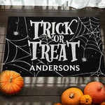 Custom Name Trick or Treat Halloween Decor - Personalized Doormat