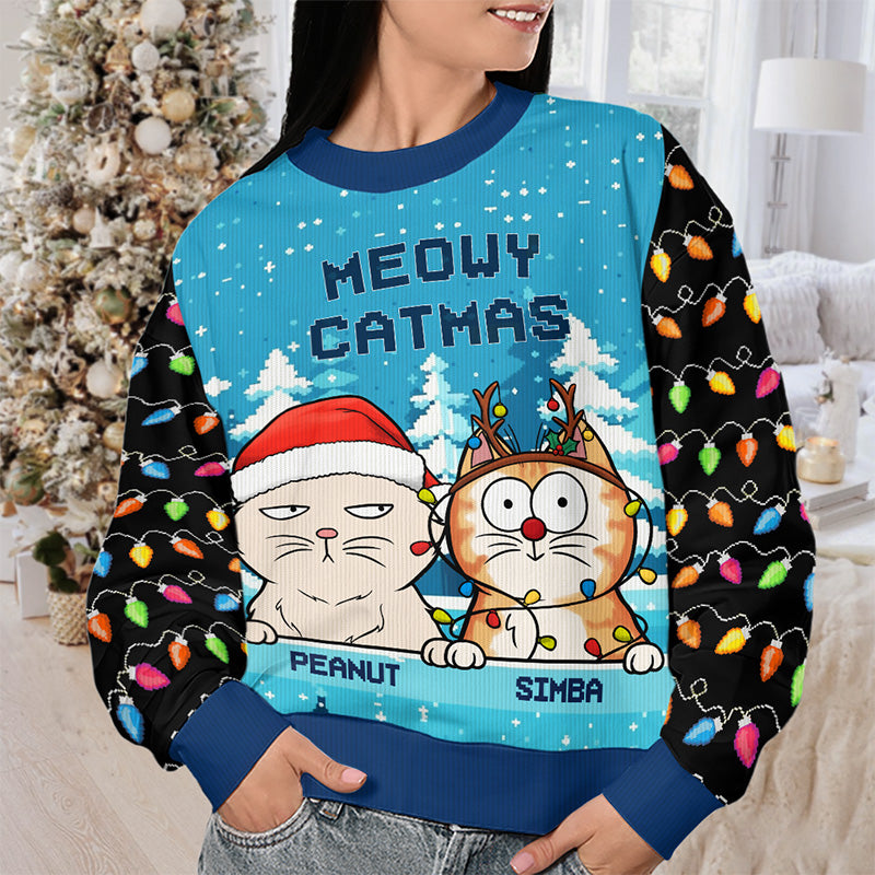I Believe In Santa Paws - Dog & Cat Personalized Custom Ugly Sweatshirt - Unisex Wool Jumper - Christmas Gift For Pet Owners, Pet Lovers