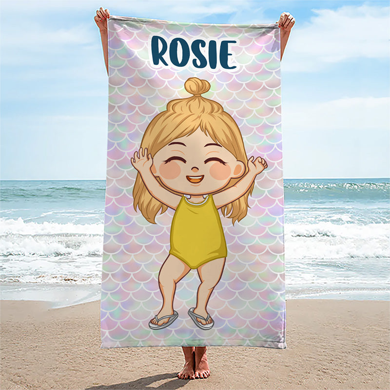Custom Cartoon Character Kids' Summer Gifts - Personalized Beach Towel
