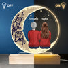 We Love You To The Moon And Back - Memorial Personalized Custom Round Shaped 3D LED Light - Sympathy Gift, Gift For Family Members