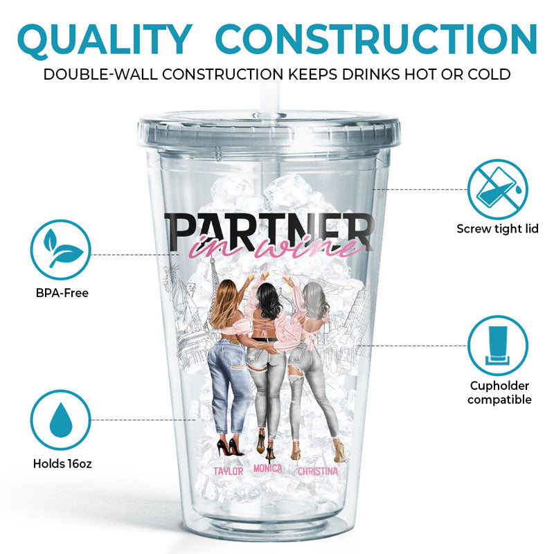 The Girls Are Drinking Again - Bestie Personalized Custom Clear Acrylic Tumbler - Gift For Best Friends, BFF, Sisters